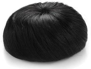 Hymaa Elastic Rubber Band Synthetic Fiber  Chignon Donut Bun (BLACK) Hair Extension
