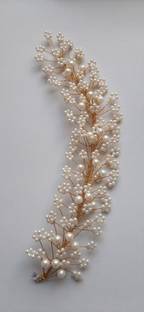 NANDITA Rose Flower And Diamond Studded Bridal Wedding & party function  Clip Hair Extension