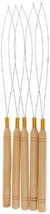 DreamExim 5Pcs Bun extension Hook Pulling Tool Needle Threader Micro Ring Loop Hair Extension