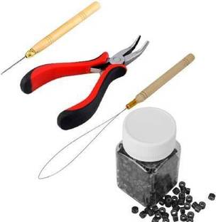 D-DIVINE 500Pcs Silicone Micro Links+ Plier + Ring hook Professional Kit Tools Set Hair Extension