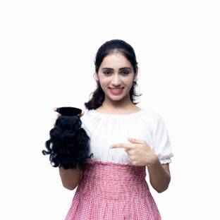 Capillatura 10 Inch Curly Clip In Ponytail |Natural Black|Washable Hair Extension
