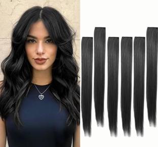 SS clipextension Extension indian look 6 clip easy to wear hair black 22inch Hair Extension