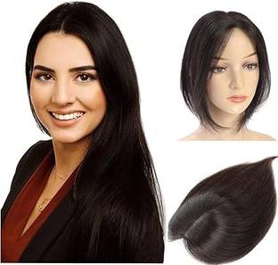 D-DIVINE 2 clip Women's Human  Topper, Lightweight Breathable,  Brown Hair Extension