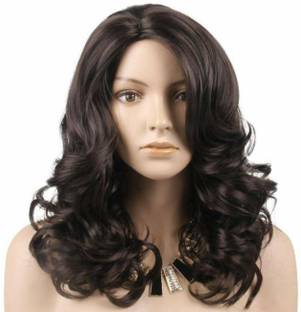 ASG 20 Inch Long Multi Layer Step Cut Wavy Synthetic  Wig with Middle Partition Hair Extension