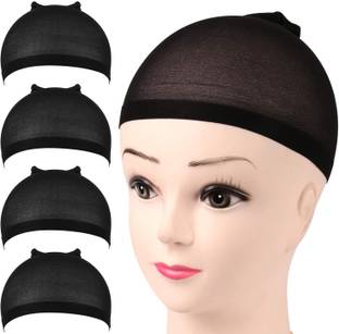GROWTH black Wigs Cap, , Stretchy Nylon Caps for Men/Women (Black)  Extension Hair Extension