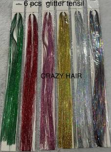 Crazy Hair 6pcs 40 Inches Tinsel/Glitter Extensions/Highlight Extensions  Extension Hair Extension