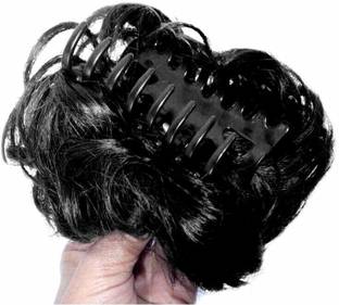 AANU  Extension Ruffle Juda With Clutcher For Women And Girls (Black) Hair Extension