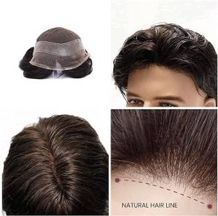 Lebene Golden Mirage 9x6 Front Lace Human  Wig Patch for Men | Natural Black Hair Extension