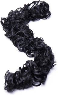 IndusBay 1 Piece Elastic  Ribbon Ponytail Rubber Band  Extensions Black Hair Extension