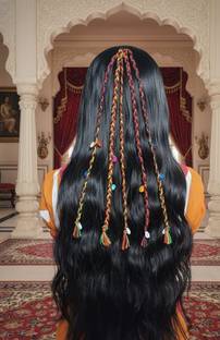 Krishna collection Multi colours kodi hair band Hair Extension