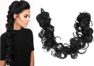 DELUXE HAIR stylish silky hair frill long synthetic fiber for women Black Hair Extension