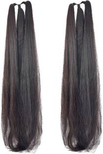 BELLA HARARO Women's Thick Nylon False, 28 inch (Black) Pack of 2 Hair Extension