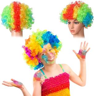 SHAURYA INNOVATION Multicolor Fancy Party Malinga Wig Holi for Party  Extension Hair Extension