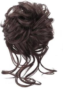 Crazy Hair Hair Extensions with Elastic Hair Bands Brown Color Bun