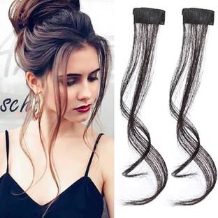 D-DIVINE Natural Long Wavy Curly 3D Air Bangs  Clip in Extensions Hair Extension
