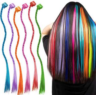 Chronex Pack of 6, Synthetic  Coloured  Extensions, Artificial  Hair Extension
