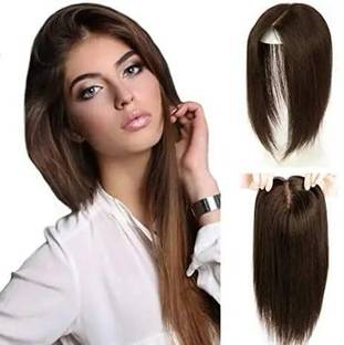 Hamsri 5 Clips In Mixed Extension Topper 4*4 (18" Brown)  Extension Hair Extension
