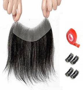 GROWTH Men's line 100%  Forehead Men piece, with Red tape & 6 Black Clips Hair Extension