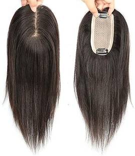 VIVIAN Synthetic  Toppers Silk Base 2 Clip In Crown Topper Top Brown Hair Extension