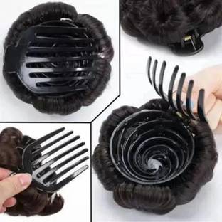 imtion Women's Clip Extension/Juda (Natural Black) Bun Hair Extension
