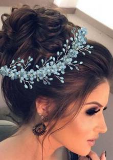 AKSFORU  Pins For Wedding, Anniversary White And Golden Hair Extension