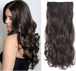 MoonEyes Synthetic Curly  Extension Secret  Extensions for Women And Girls 120 g in 24 inch Pack of 1 (Medium Brown) Hair Extension