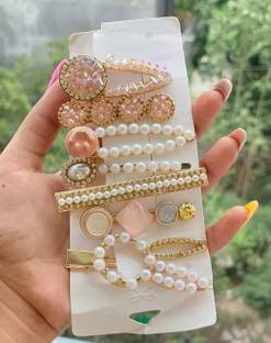 SIA VENDORS (Only_8_Pcs, Pink Aligator)Multi Holder pins Set (Pink Color) Hair Extension