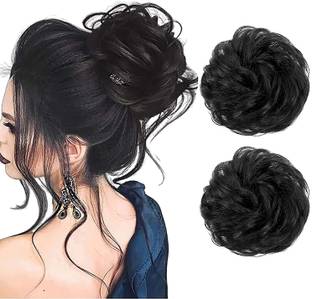 PrimeBerie Messy Hair Bun Synthetic Artificial Juda For Women And Girls, 35 Gram Bun