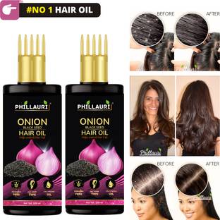 Phillauri Black seed Onion Oil for Hair Regrowth Hair Oil for Men and Women PACK 2 Hair Oil