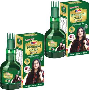 30M Ayurvedic Bhringraj Onion Hair Oil for Hair Growth and Hair Fall (2 x 100 ml) Hair Oil