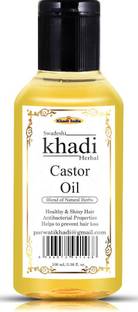 SWADESHI KHADI HERBAL Castor Oil with Blend of Natural Herbs Healthy & Shiny Hair (Pack of 1) Hair Oil