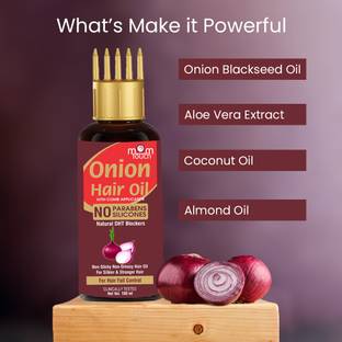 mom touch Onion Hair Oil With Black Seed Oil Extracts - Controls Hair Fall No Mineral Oil Hair Oil