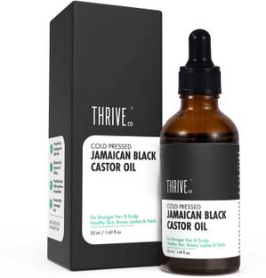 ThriveCo Cold Pressed Jamaican Black Castor Oil with Vitamin E for Hair, Scalp & Eyebrows Hair Oil