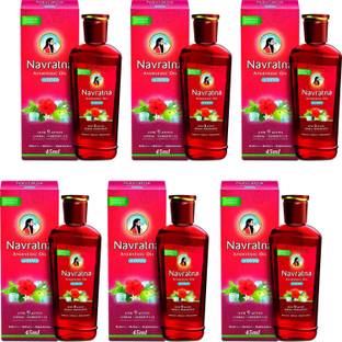 Navratna Ayurvedic Oil Cool For Cooling & Refresh Mind Pack of - 45ml x 6 Hair Oil
