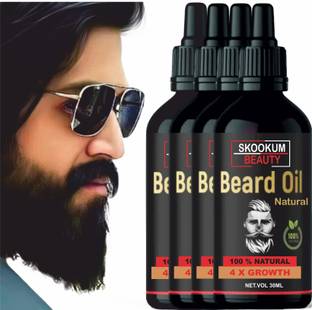 SKOOKUM 4 x Faster Beard Growth oil with 100% Natural Ingredients Based  Hair Oil