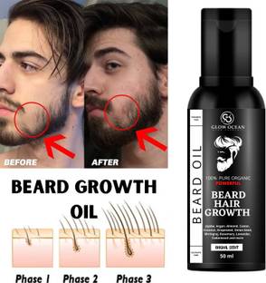 glowocean Powerful Beard Hair Growth oil-For Patchy & Faster Beard Hair Oil
