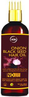 N2B Onion Black Seed Hair Oil - WITH COMB APPLICATOR - Controls Hair Fall Hair Oil