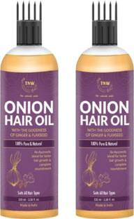 TNW - The Natural Wash Onion Hair Oil with the Goodness of Ginger & Flaxseed 100% Pure & Natural Hair Oil