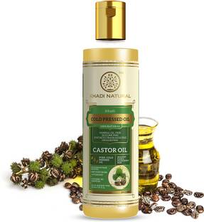KHADI NATURAL Cold-Pressed 100% Pure Castor Oil for Skin & Hair Oil