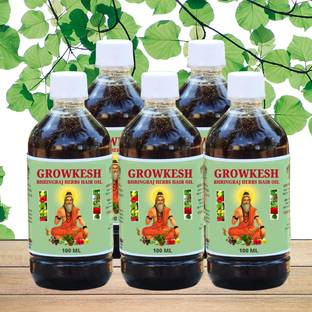 Growkesh Bhringraj Herbal Regrowth Hair Oil & All Types Of Hair Herbal Natural Hair Oil