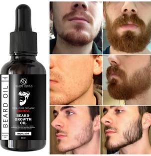 glowocean 10X Powerful Beard Growth Oil- For Complete & Patchy Beard Growth Hair Oil