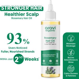 Aravi Organic Rosemary Lavender Hair Oil For Faster Growth And Scalp - 100% Pure & Natural Hair Oil