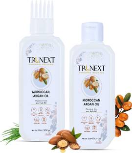 TRUNEXT 100% PURE & NATURAL MOROCAN ARGAN OIL FOR HAIR GROWTH, Pack of 2, (400 ml) Hair Oil