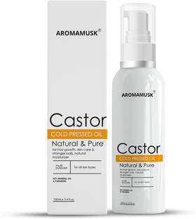 aromamusk USDA Organic 100% Pure Cold Pressed Castor Oil For Hair And Skin Hair Oil