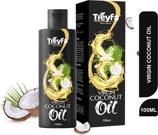 TREYFA Virgin coconut oil for, hair, skin, cooking Organic, Non-GMO, Cold Pressed oil Hair Oil
