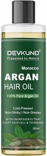 Devkund 100% Pure Cold Pressed Moroccan Argan For Dry/Coarse/Frizzy  Hair Oil