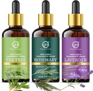 Nuerma Science Oil, Lavender Oil, Tea Tree Oil (Pack of 3) Hair Oil
