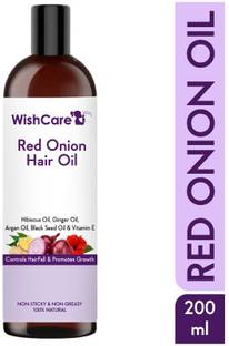 WishCare Red Onion Hair Oil - With Deep Root Hair Applicator- Controls HairFall & Promotes Growth - NO Mineral Oil, Silicones & Synthetic Fragrance