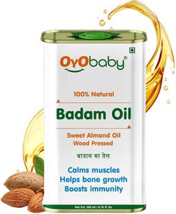 Oyo Baby Badam Rogan Sweet Almond Oil, Rich in Vitamin -E for Healthy Skin, Hair and Body, Edible For Strong Bones and Healthy Body Baby Badam Rogan Massage Oil