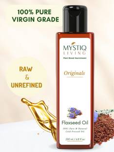 Mystiq Living Flaxseed Oil (Cold Pressed) For Skin and Hair | Natural and 100% Pure | (Organic) Hair Oil